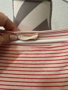 Crescent Cream and Red Striped Mini dress